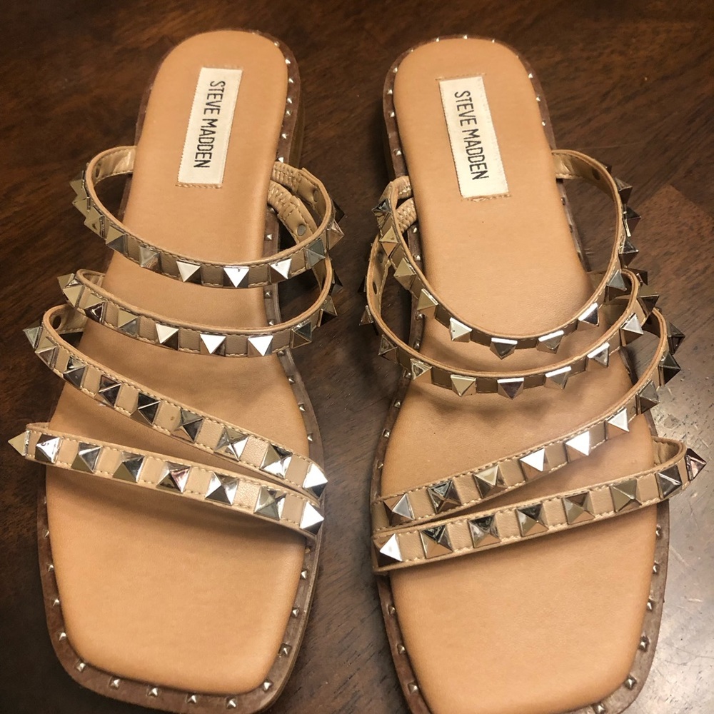 Steve Madden silver studded sandals